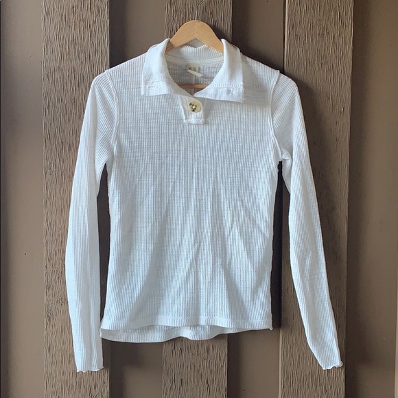 Free People Creme 3 Button Knit Henley Shirt - Picture 2 of 11